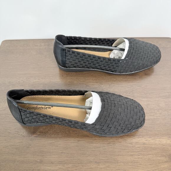 ComfortView Bethany Slip On Woven Black Flats Womens Size 7.5 Casual Office - Picture 5 of 6